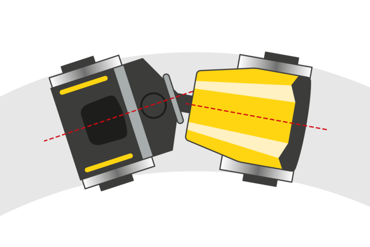 Illustration Three-point articulated pendulum joint Wacker Neuson tandem rollers